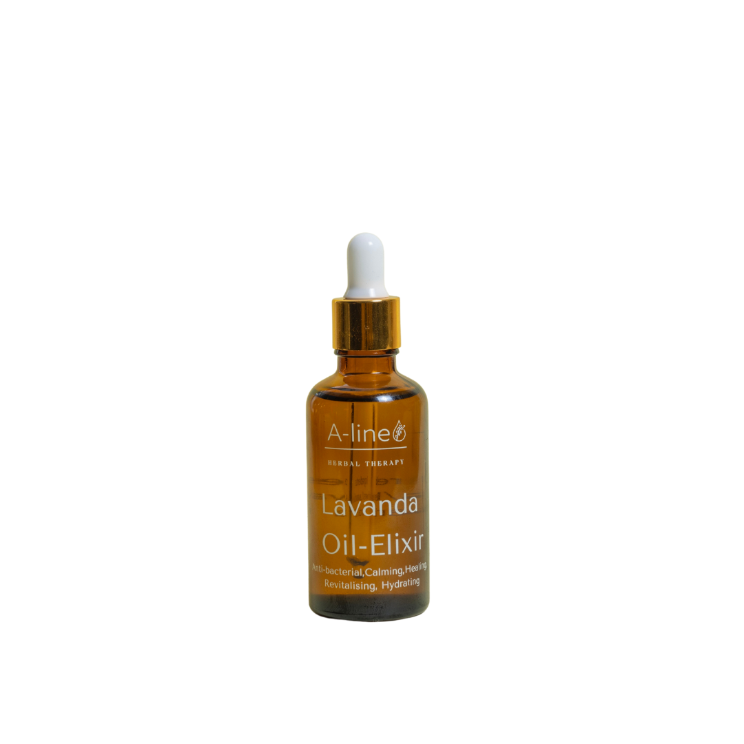A-Line Lavanda Oil Elixir in a 50 ml bottle for soothing and caring for all skin types.